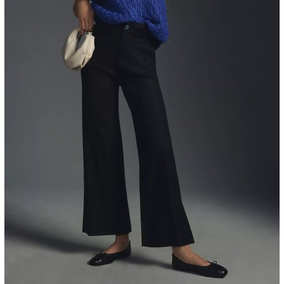 The Colette Linen Blend Crop Wide-Leg Pants by Maeve 24W PLUS SIZE - Picture 1 of 3